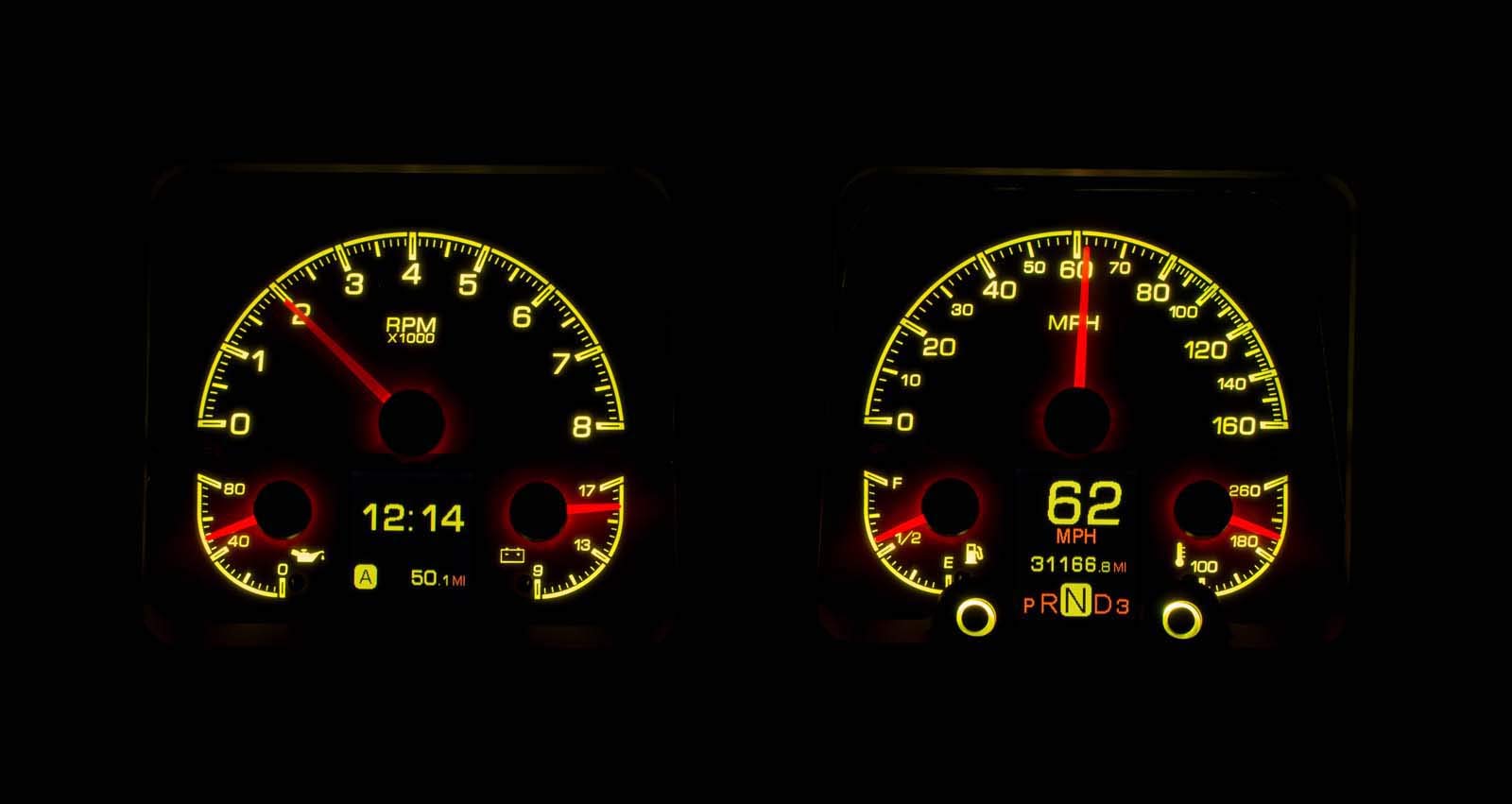 Dakota Digital Customizable Gauge System Kit 69 Chevy Camaro Silver Alloy HDX-69C-CAM-S