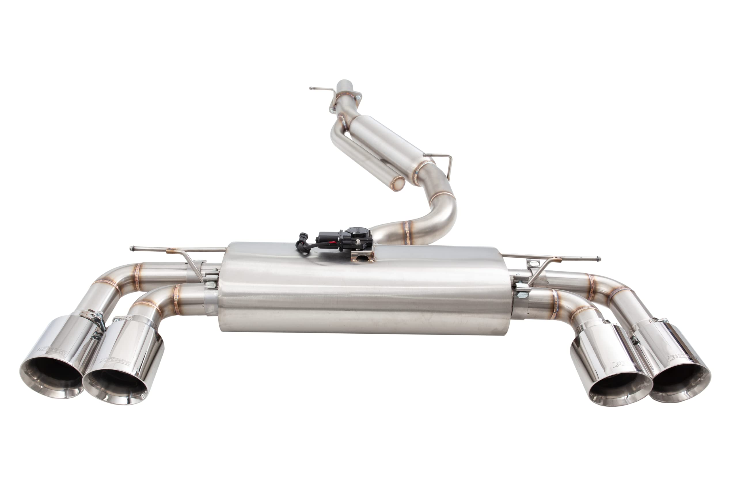 Catback XFORCE ESVW13VKCS 3" Valved Cat-Back Exhaust System for VW Golf R (MK8) 2021-Current; 304 Stainless Steel Cat Back with Polished Quad Tips