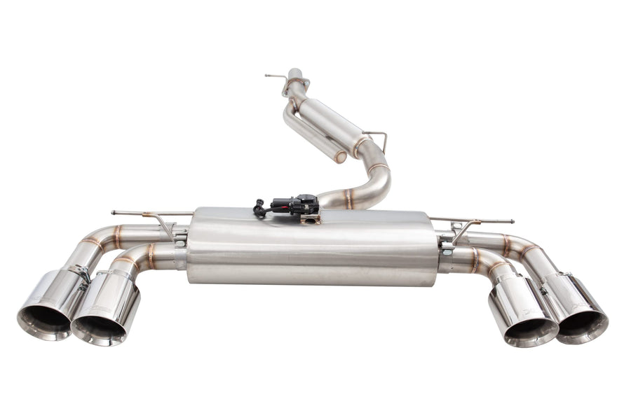 Catback XFORCE ESVW13VKCS 3" Valved Cat-Back Exhaust System for VW Golf R (MK8) 2021-Current; 304 Stainless Steel Cat Back with Polished Quad Tips