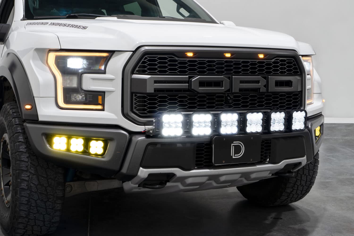Diode Dynamics SS5 Lightbar Kit Grille CrossLink compatible with Ford Raptor 2017-2020, White Combo Pro