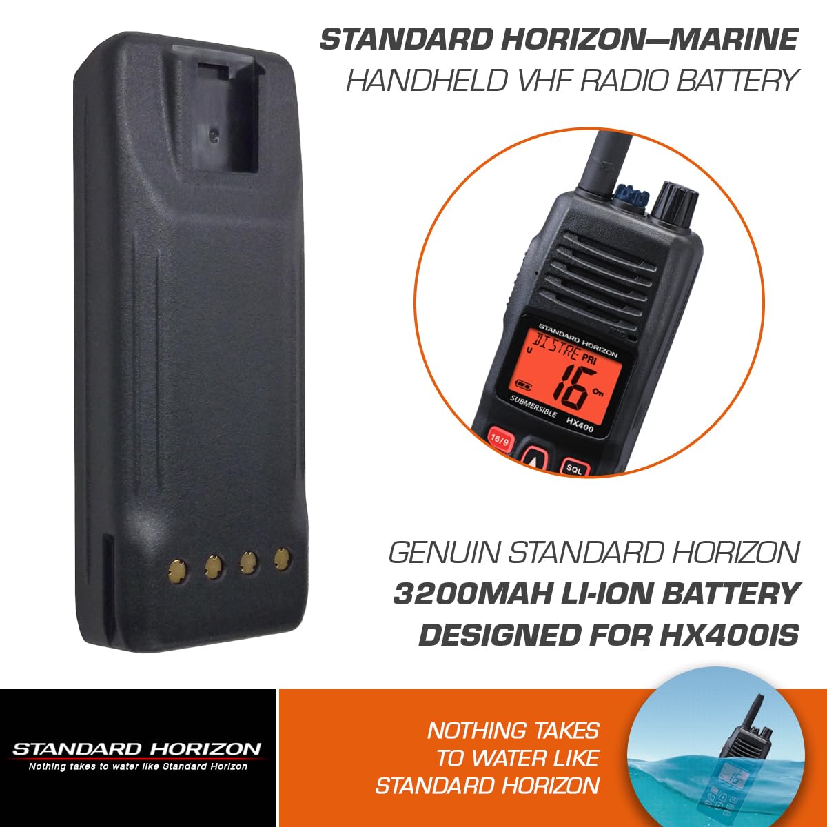 Battery Standard Horizon SBR-45LIIS for HX400IS