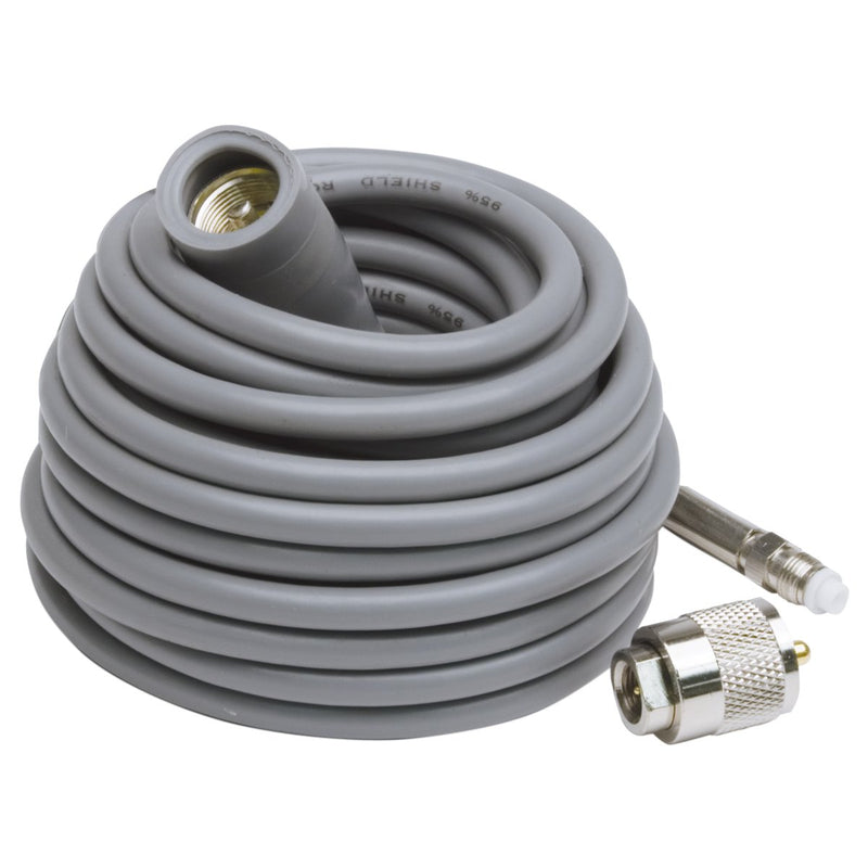 K40 18ft K4018FME Super Mini-8 CB Antenna Cable with Removable FME Connector, Black