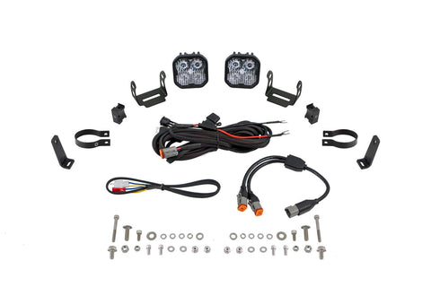 SS3 Diode Dynamics Universal 2 Inch Roll Bar Bumper Light Kit, White Combo Sport