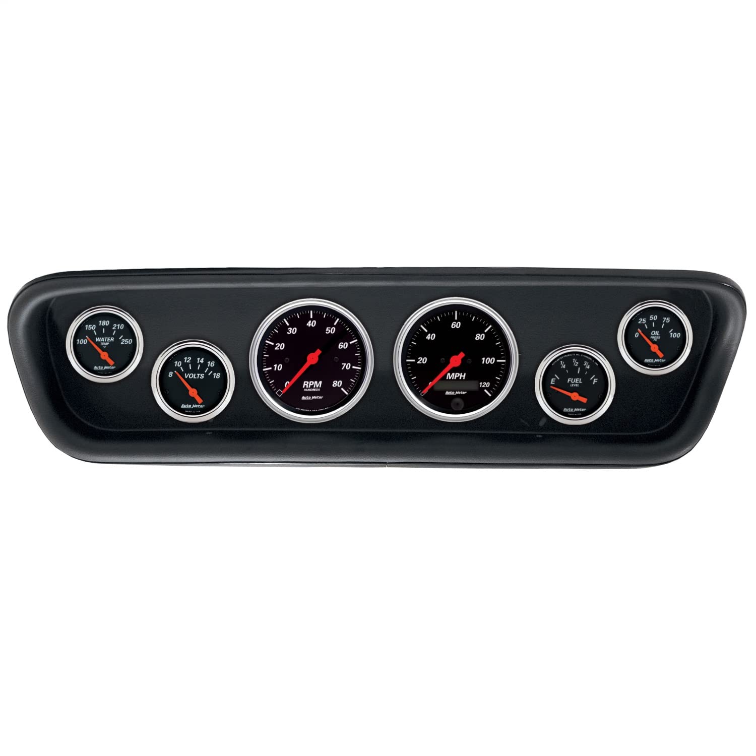 AutoMeter Dash Kit Direct Fit, (3 3/8" X2, 2 1/16" X4), Ford Mustang 64-65, Designer Black (2107-06)