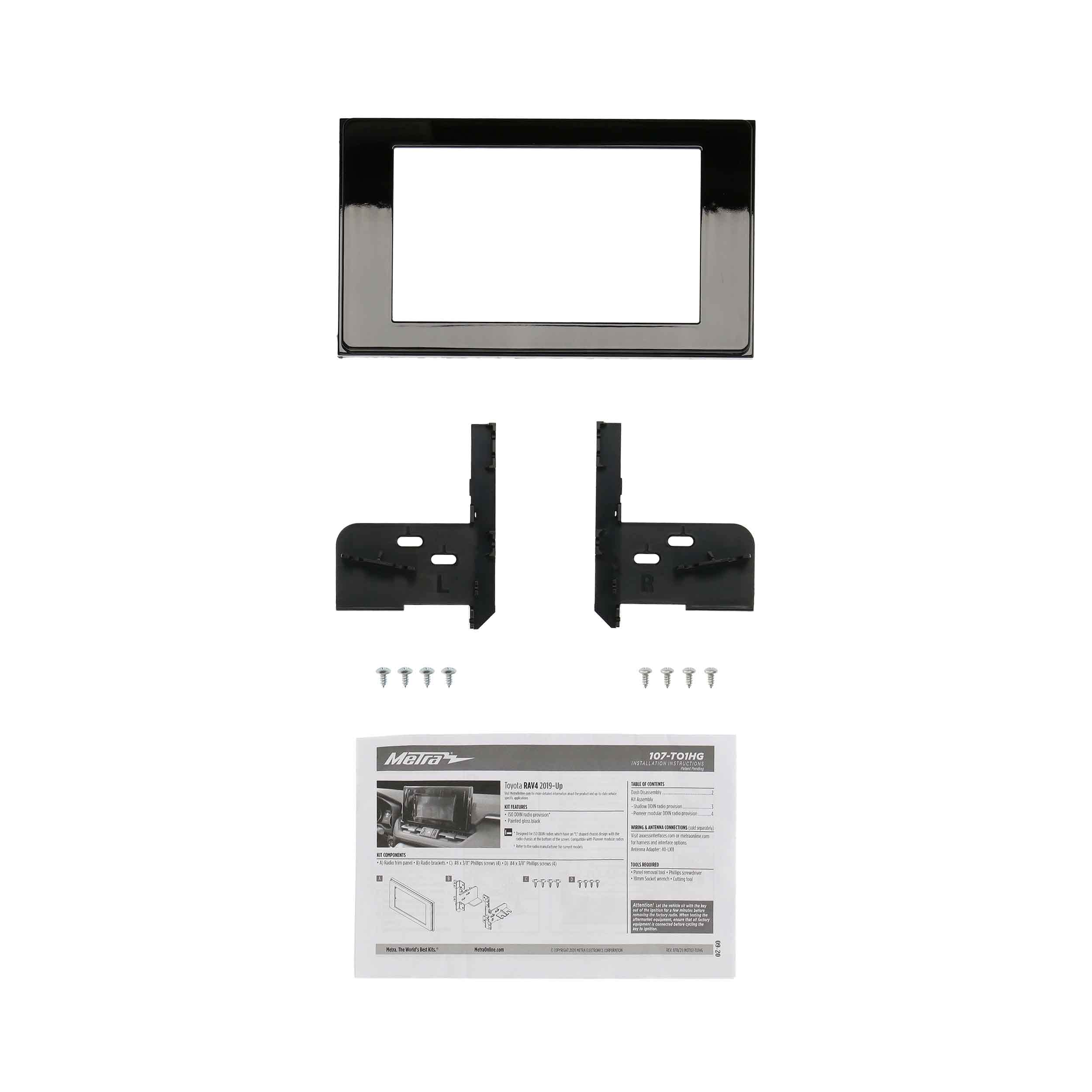 Metra ISO DDIN 107-TO1HG Radio Provision for L Shaped Chassis - Toyota RAV4 2019-Up