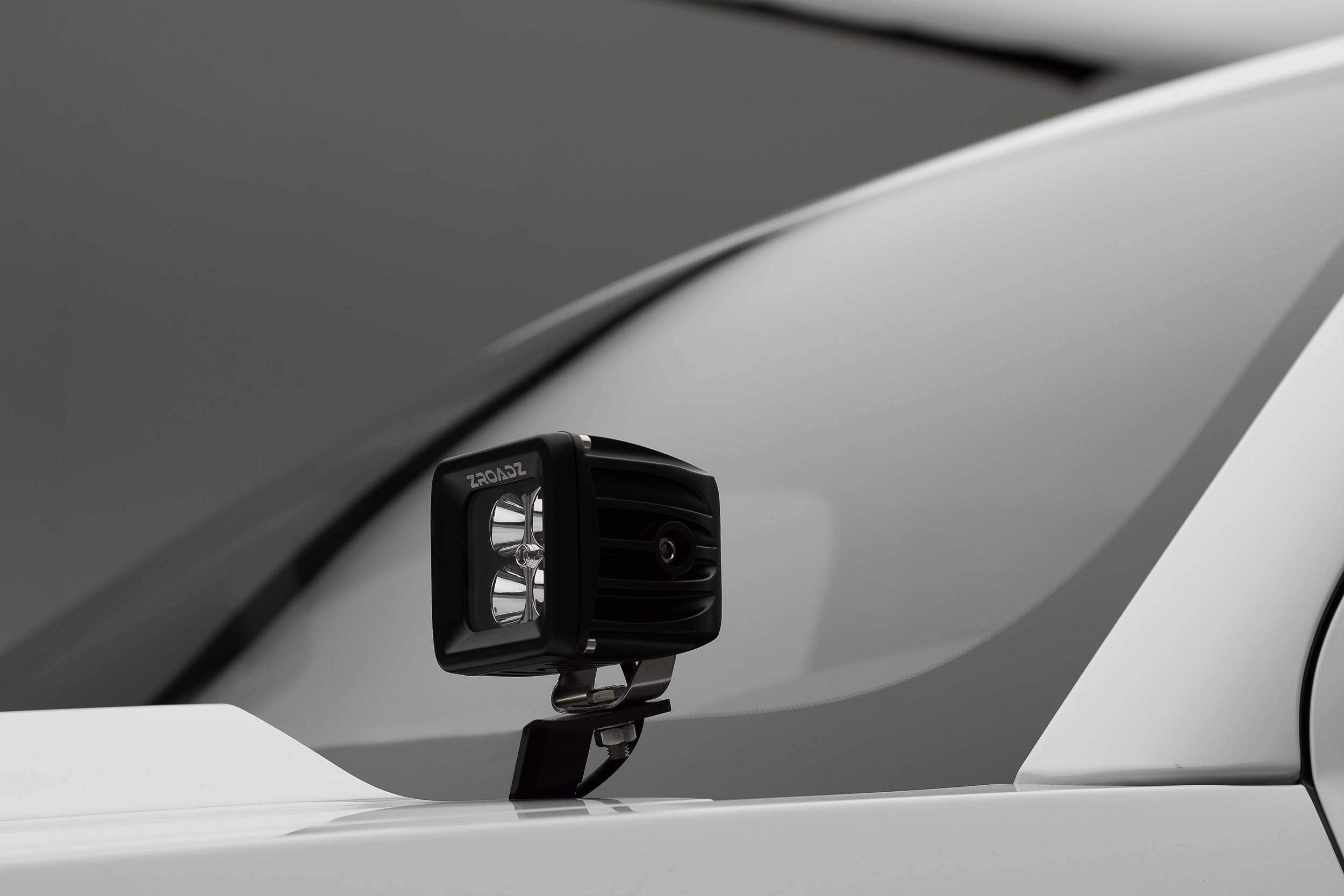 ZROADZ Hood Ditch Hinge LED Mounting Bracket - Compatible w/ 2014-2018 GMC Sierra 1500 - to Mount (2) 3 Inch LED Pod Lights - Mild Steel Gloss Black - Easy Bolt-On Installation - PN #Z362081