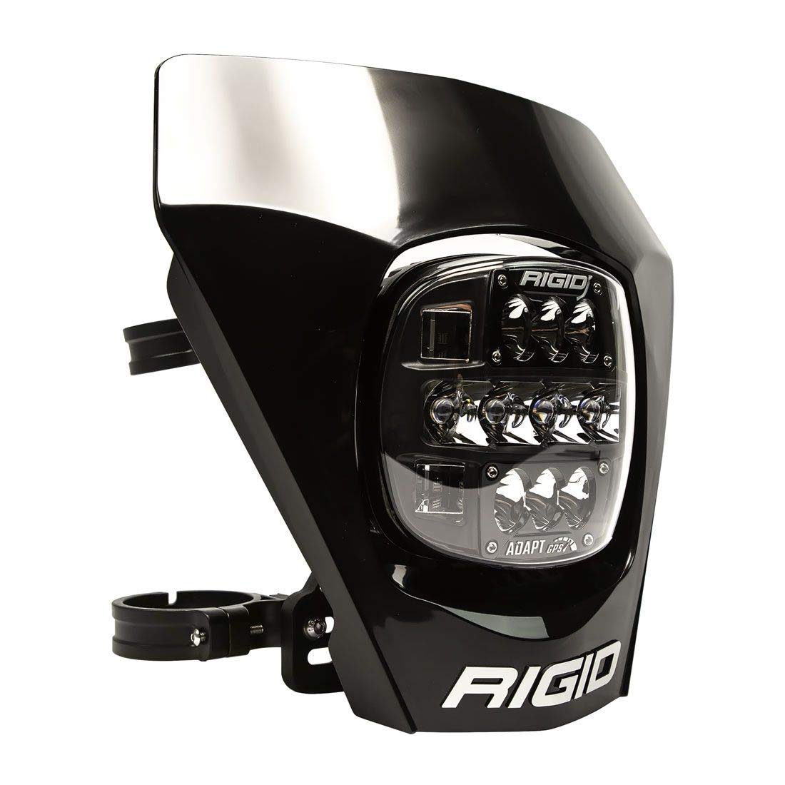 300416 Rigid Industries Adapt XE Extreme Enduro LED Moto Kit – LED Light with 3 Lighting Zones – GPS Module (Black)