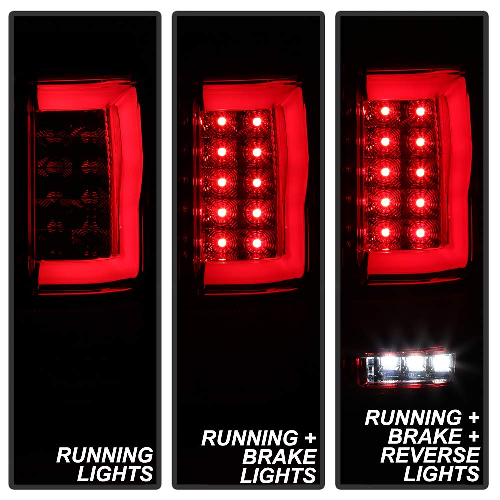 Ford F150 Spyder 5084194 Styleside 04-08 (Not Fit Heritage & SVT) Version 2 Light Bar LED Tail Lights - Red Clear