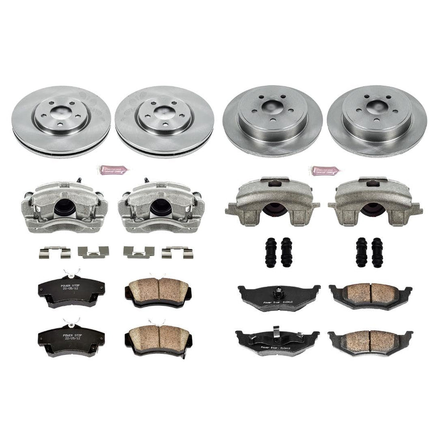 Power Stop KCOE1708 1-Click OE Replacement Brake Kit with Calipers For Chrysler PT Cruiser 2003-2009, Dodge Neon 2003-2005 [Model Specific] Autospecialty