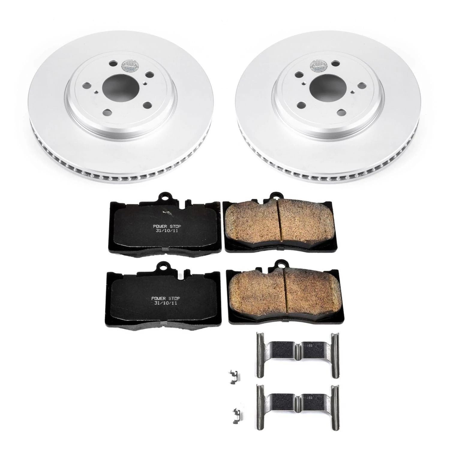 Power Stop Z17 Evolution Coated Rotor Front Brake Kit- Coated Brake Pads and Brake Rotors
