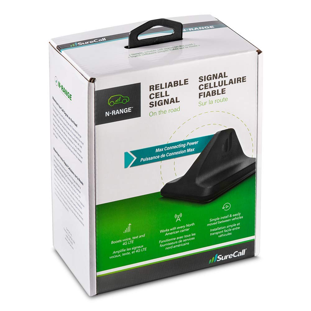 SureCall N-Range Cell Phone Signal Booster Kit for Vehicle, Truck or SUV, All Carriers 3G/4G LTE - Black (SC-Range)