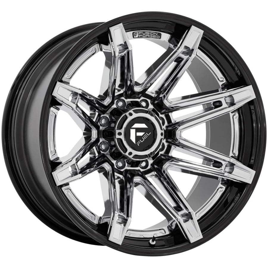 FC401 BRAWL FUEL OFF-ROAD 22X10 8X180 4.79-18mm CHROME WITH GLOSS BLACK LIP - FC401PB22108818N