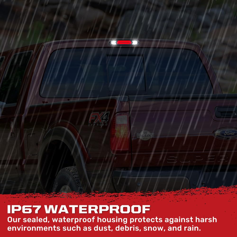 RECON - 3rd Brake Light Fits Super Duty 99-16 with Ultra High Power Scanning Red CREE XML LEDs - with Smoked Lens