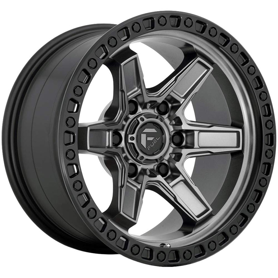 D698 KICKER FUEL OFF-ROAD 17X9, 6X5.5, 5.04, 1mm MATTE GUN METAL BLACK BEAD RING - D69817908450
