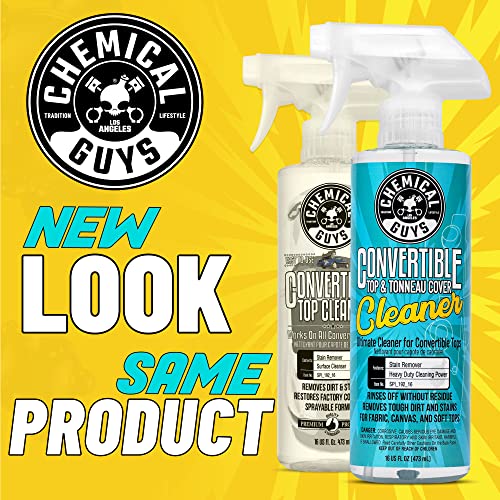 Convertible Top Cleaner Chemical Guys – 16 oz Fabric & Vinyl Soft Top Cleaner – Safe on Canvas, Vinyl, Synthetic Covers – Deep Cleans Dirt, Stains, Tree Sap & Road Grime – Preps for Protection