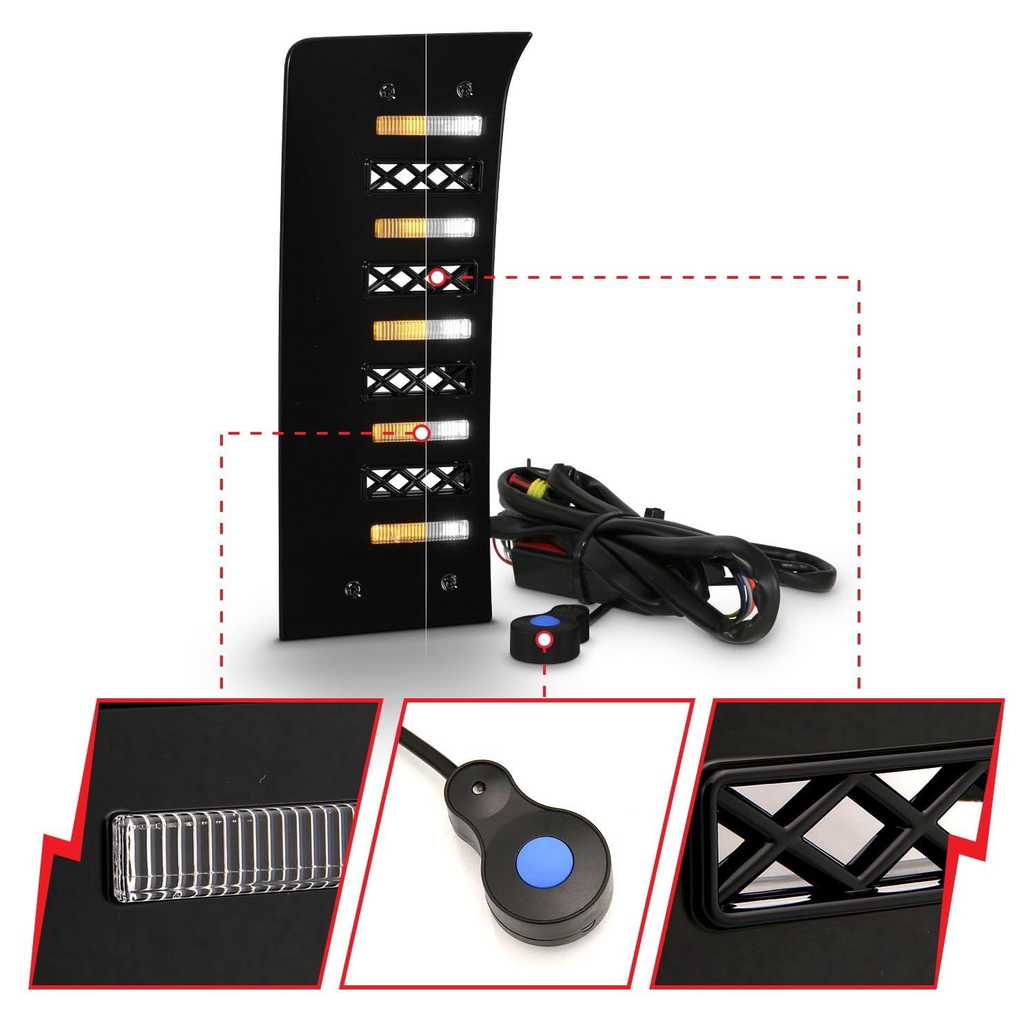 22-24 Toyota Tundra ANZO (w/Factory LED Refl. & OE Bumper) Z-Series Full LED DRL Vent Lights - Pair