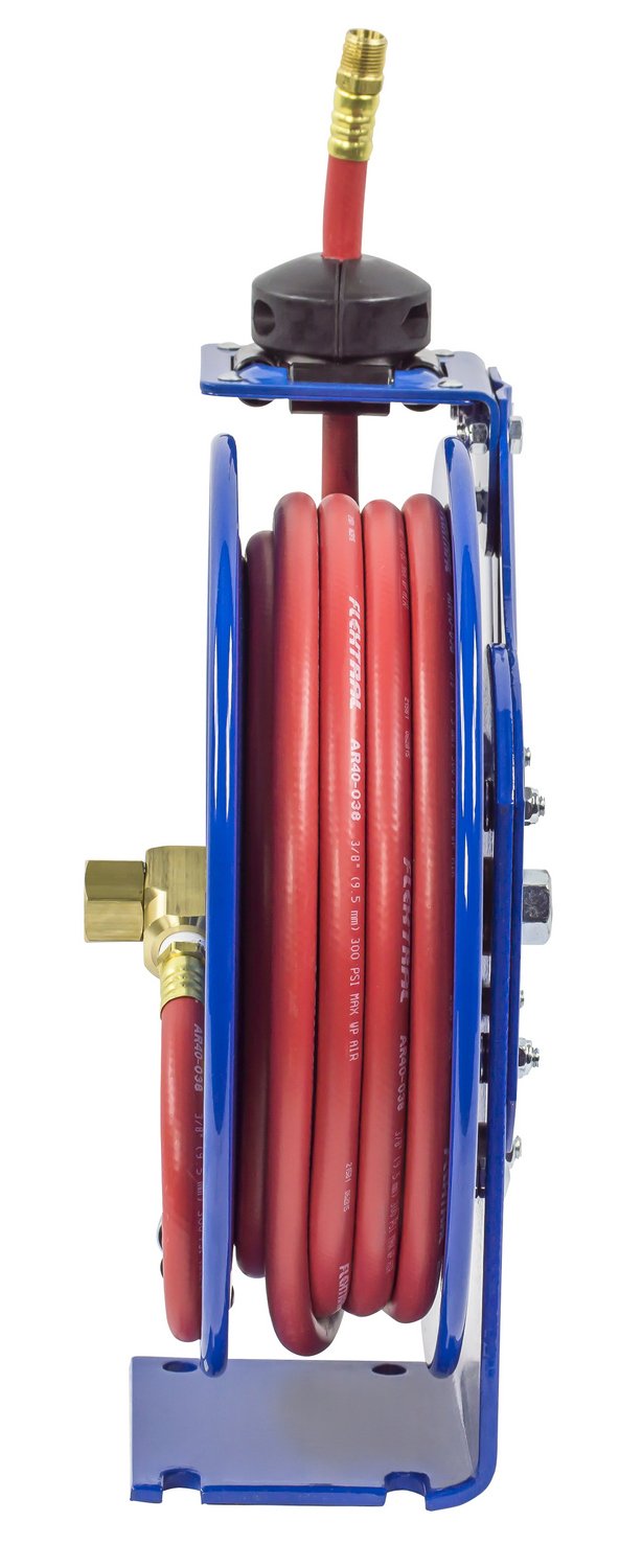 Low Pressure Coxreels P-LP-325 Retractable Air/Water Hose Reel: 3/8" I.D., 25' Hose Capacity, with hose, 300 PSI, Made in USA