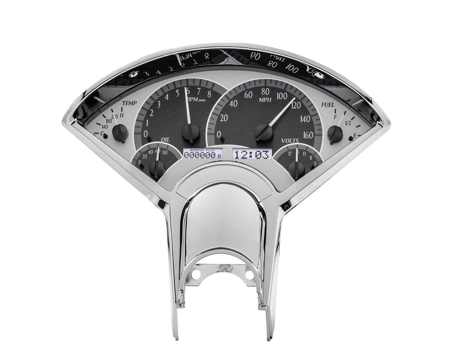 Dakota Digital VHX-55C-S-W 55 56 Chevy Car Analog Dash Gauges Silver Alloy White