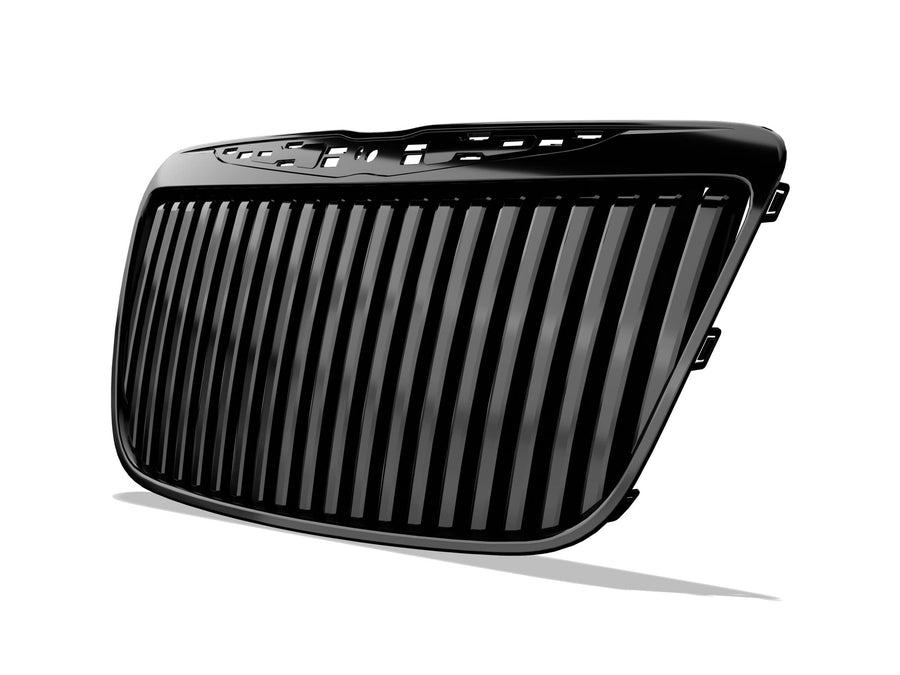 Vertical Front Hood Grille Armordillo USA 7147546 - Gloss Black 2011-2014 Chrysler 300/300C