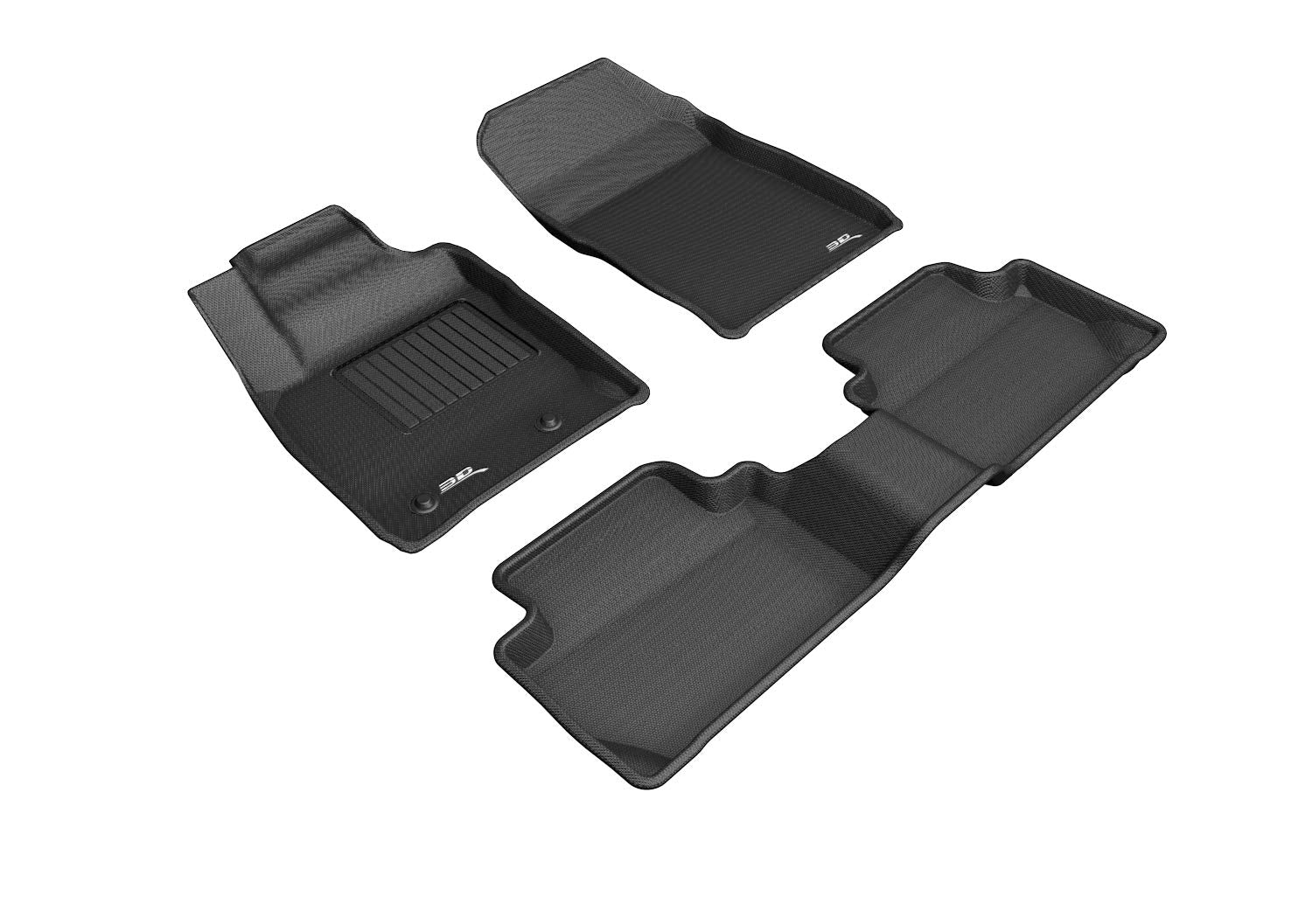 KAGU 3D MAXpider Custom Fit Floor Mat (BLACK) for 2018-2021 FORD ECOSPORT - 1ST ROW 2ND ROW