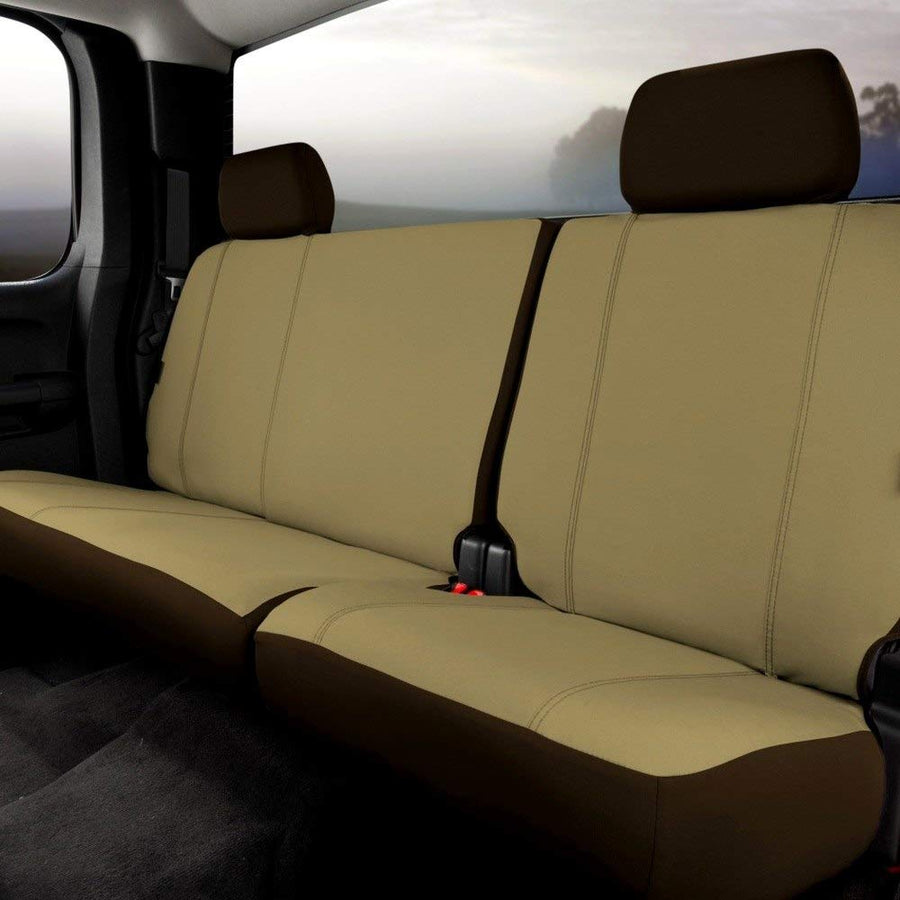 Fia Seat Protector SP82-38TAUPE Custom Seat Cover; Poly-Cotton; Taupe; Rear; Split Seat 60/40; Adj. Headrests;