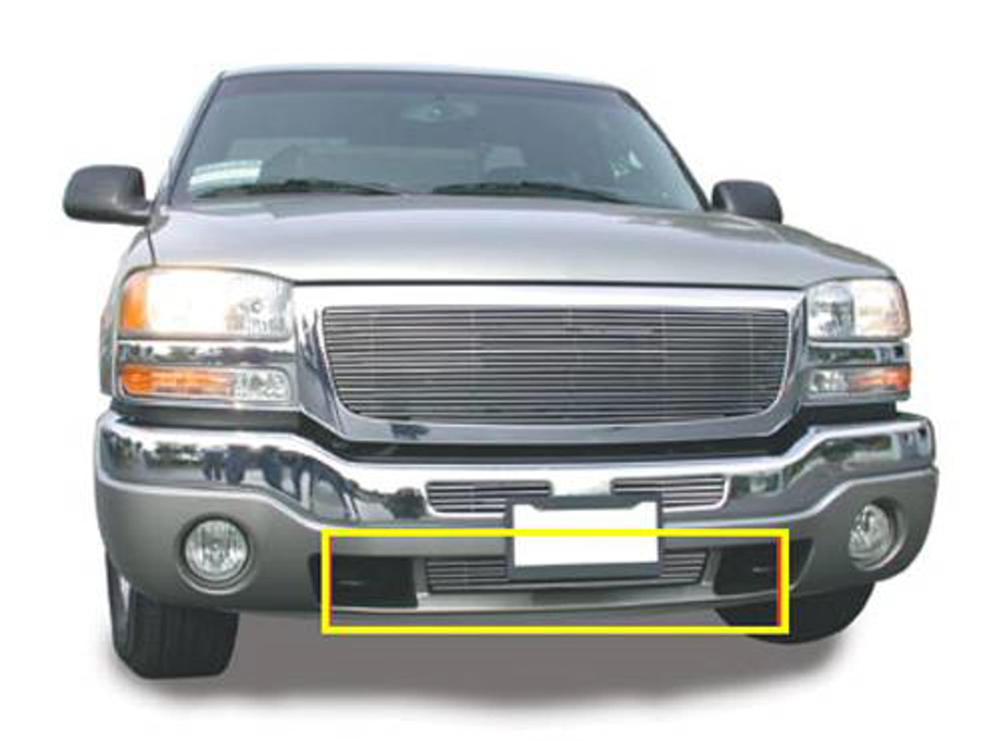 Horizontal T-Rex 25202 Aluminum Polished Finish Billet Bumper Grille Bolt-on for GMC Sierra
