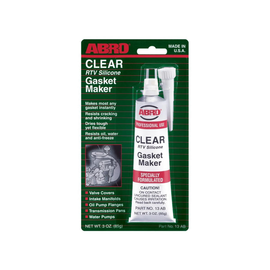 RTV Silicone Sealant and Gasket Maker ABRO: Up to 500 Degree F Heat, High Temp Silicone Sealant, 3 oz/85g Tube - Clear