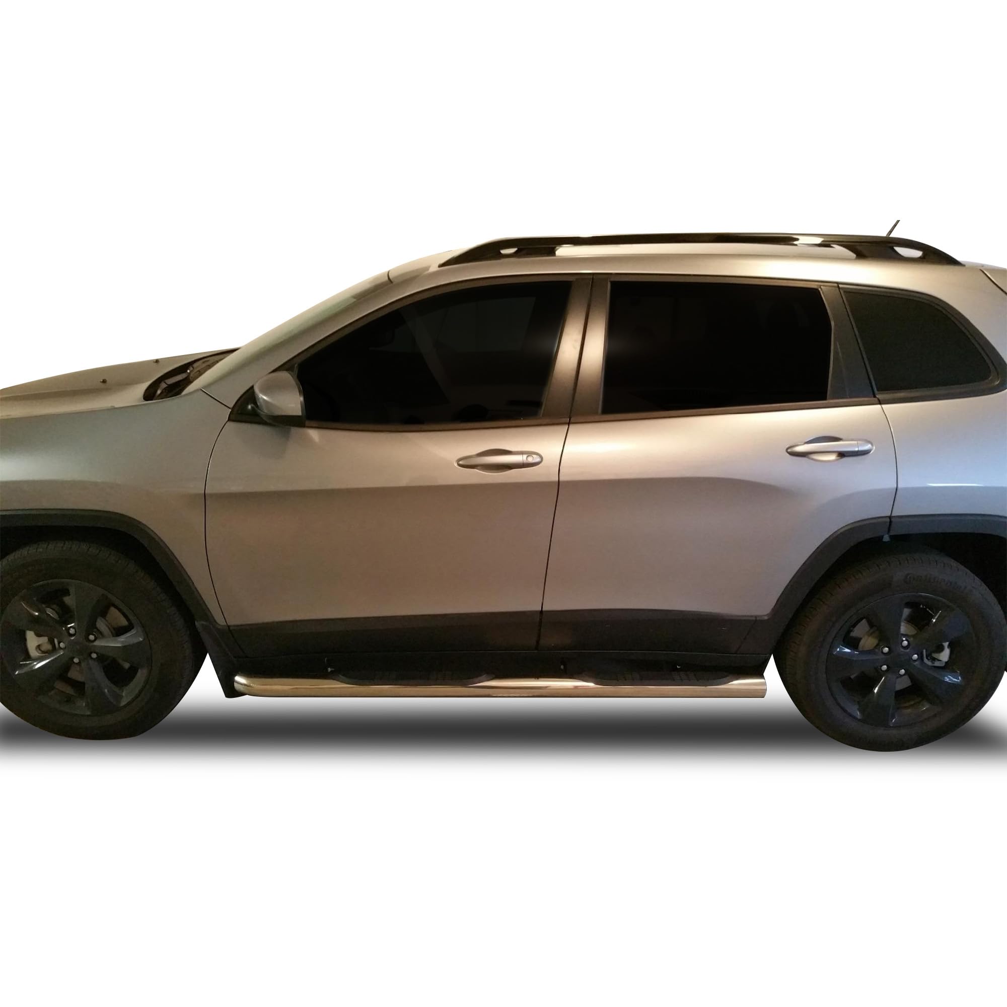 3in Black Horse Side Steps Stainless Steel Compatible with 2014-2023 Jeep Cherokee (Excludes Cherokee Trailhawk Ed)-9JPCESS