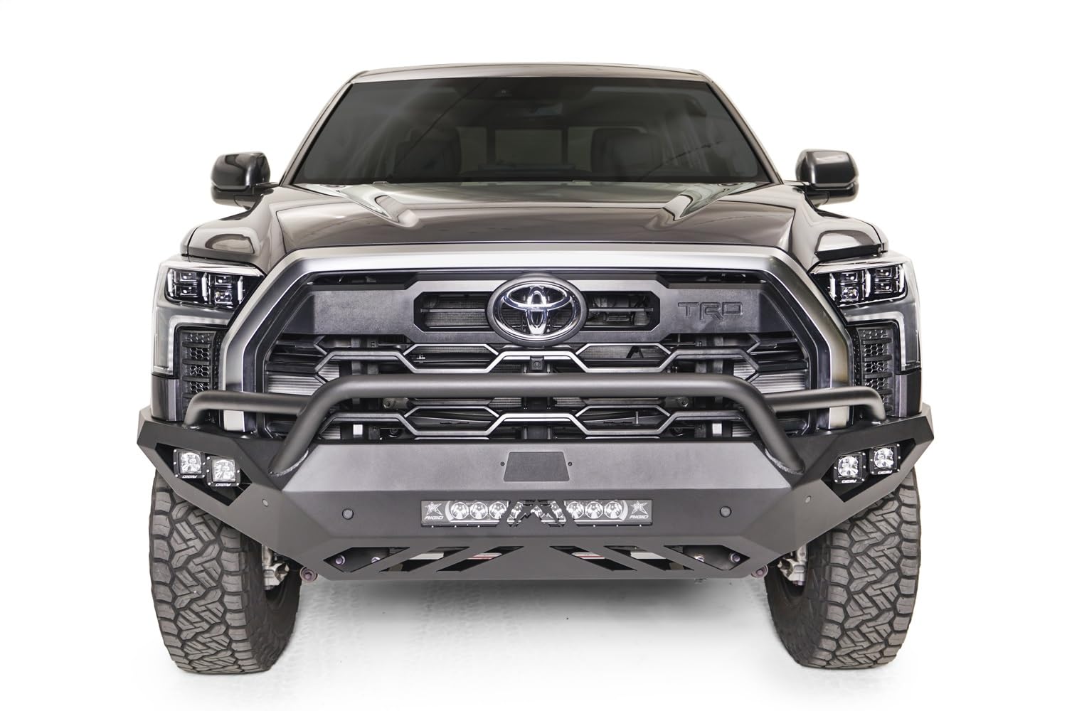 Vengeance Fab Fours Front Bumper fits 22-23 Toyota Tundra - 2 Stage Black Powder Coated - w/Pre-Runner Guard