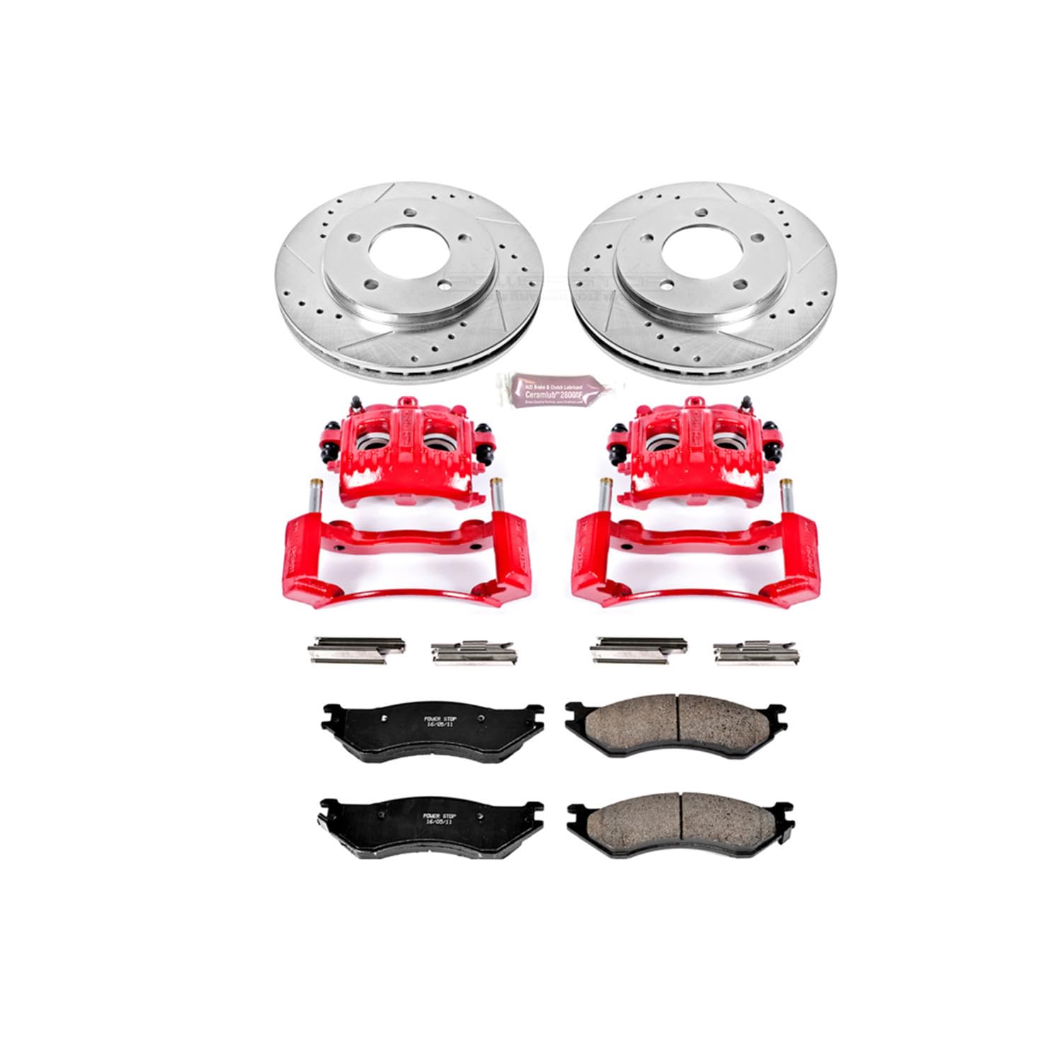1-Click Performance Brake Kit Power Stop (KC1869) with Calipers For Ford Expedition 1997-2002, Lincoln Navigator 1998-2002 [Model Specific]