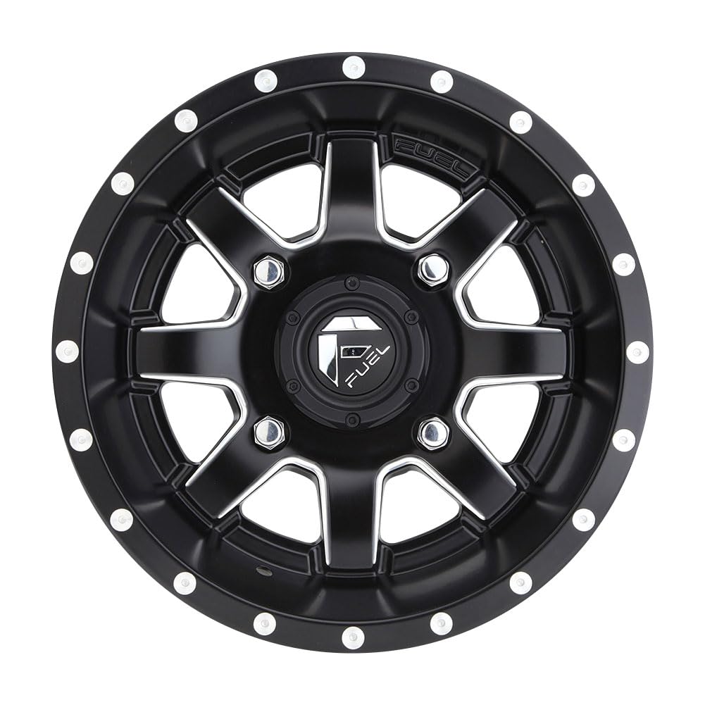 UTV Fuel D538 Maverick 14x7 4x156 +38mm Black/Milled Wheel Rim 14" Inch D5381470A554