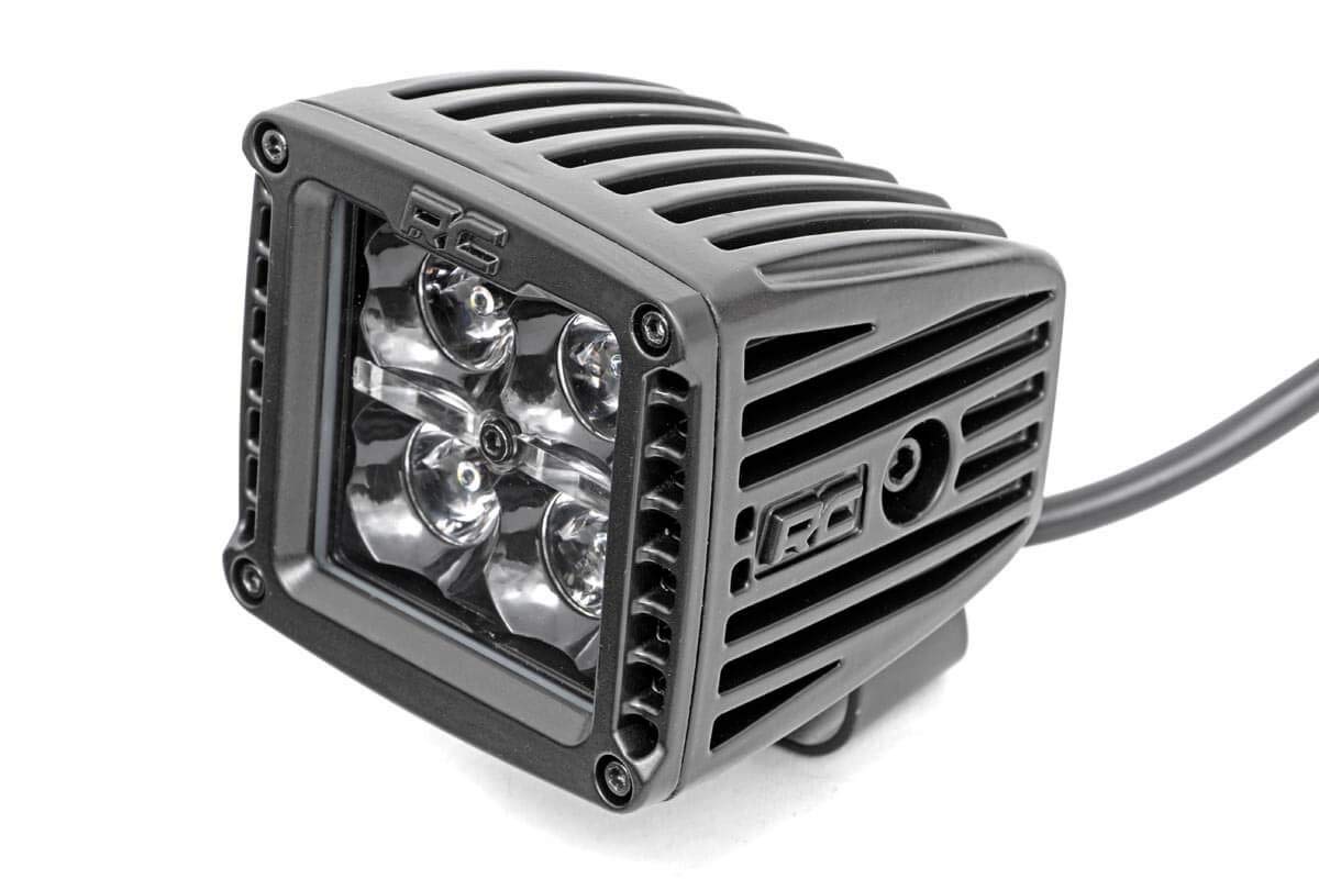 Black Series Rough Country 2" Square LED Cube Lights | Amber DRL - 70903BLKDRLA