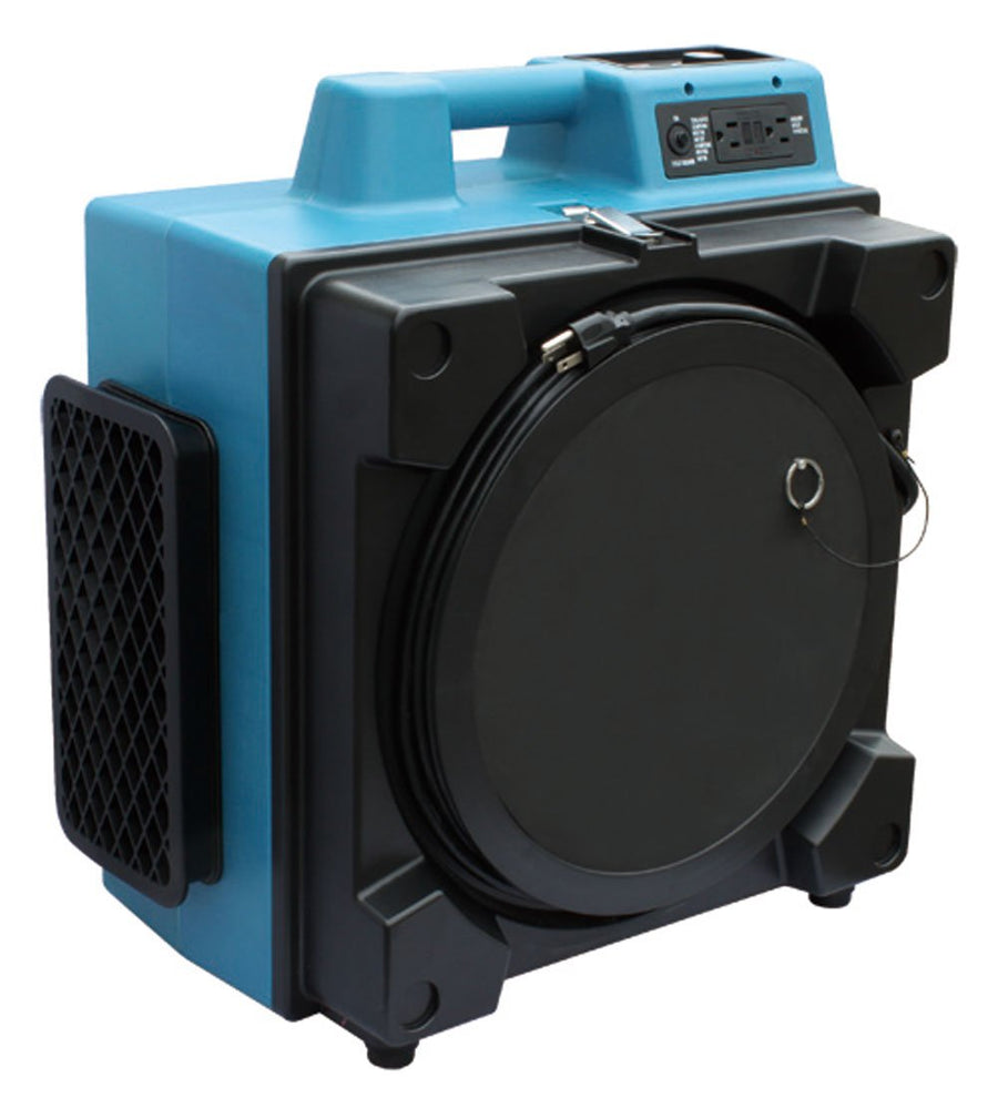 XPOWER Air Scrubber X-3400A 3 Stage Filtration, Negative Machine w/Power Outlets, 3 Stage Airbourne Cleaner, Scrubber HEPA Filter System for Water Damage Restoration, Commercial & Home Use, Blue