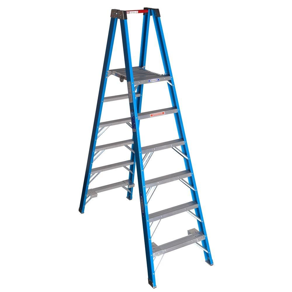 Twin Werner Platform Ladder, Fiberglass (PT6006)