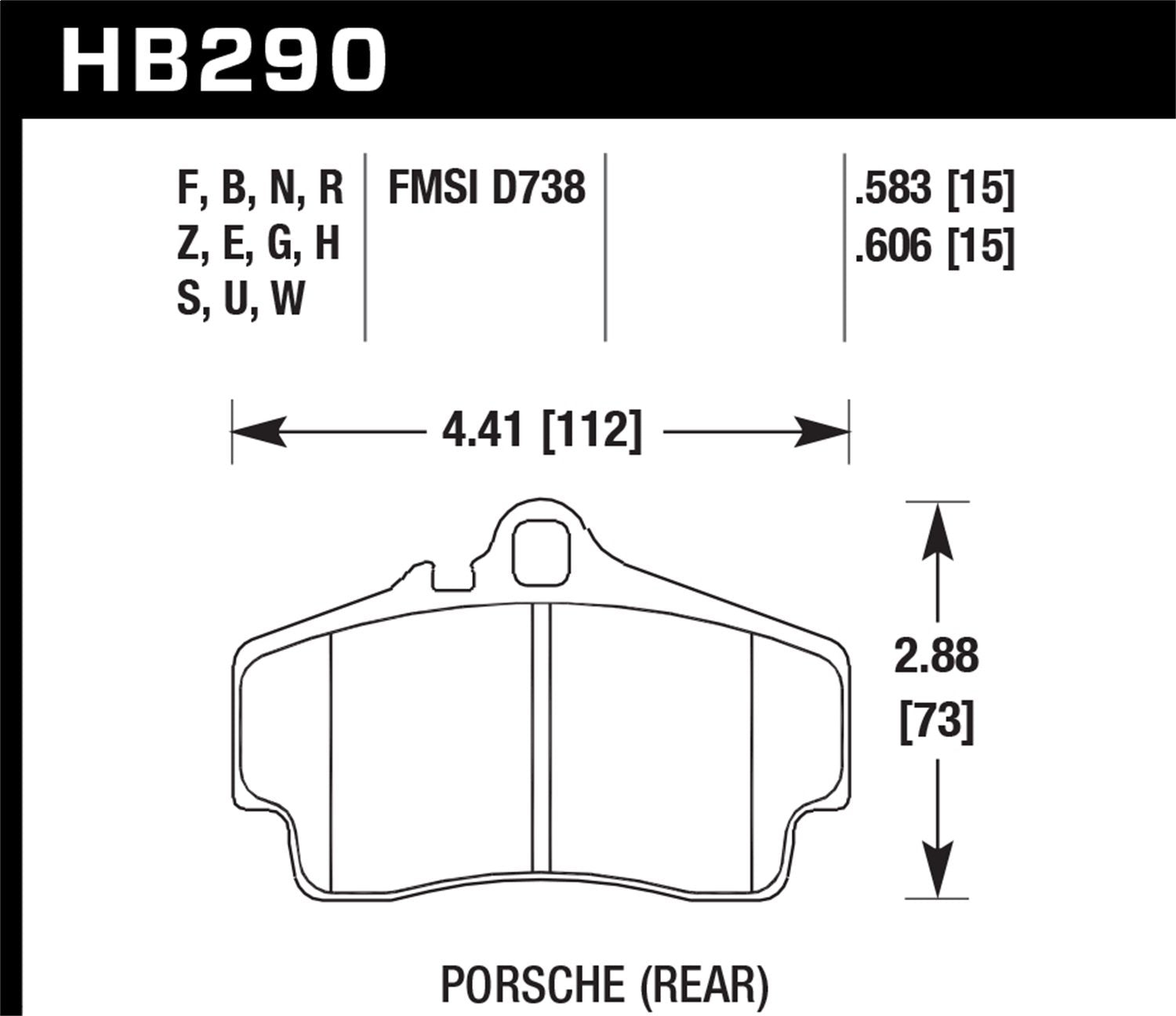 Hawk Performance Blue HB290E.606 9012 Motorsport Brake Pads