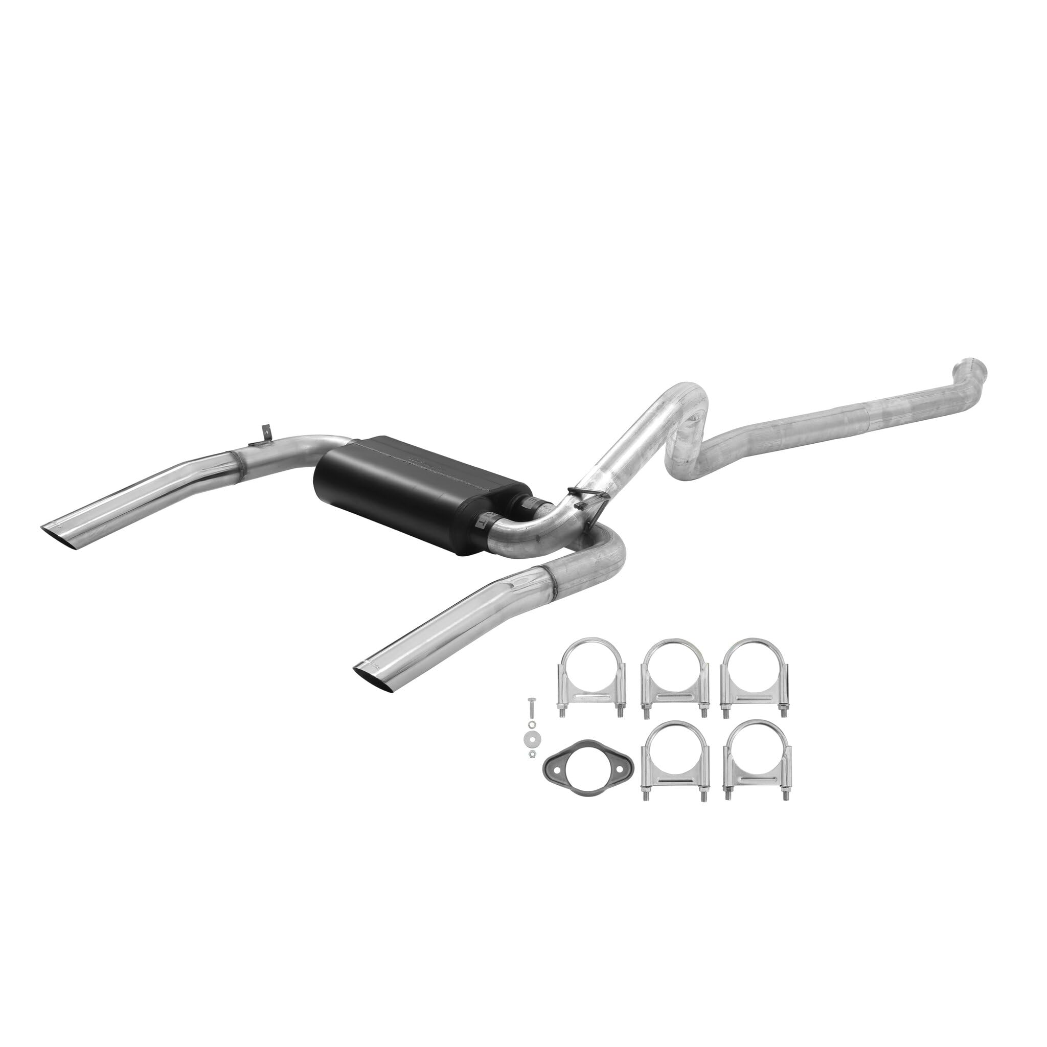 American Thunder Flowmaster 17233 Cat-Back Exhaust Kit 3 Inch Aluminized Steel Polished 304 Stainless Tips Compatible with 1986-1991 Chevy Camaro Pontiac Firebird V8 3 inch Flanged Converter