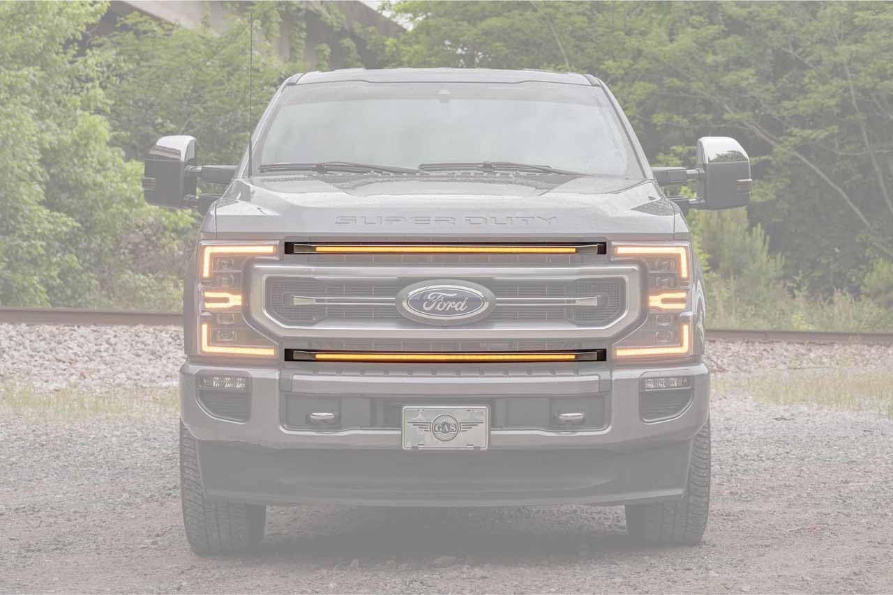 Xbg Led Drl Grille Inserts: Morimoto XBG26 Ford Super Duty Platinum (2020-2022) (Amber)