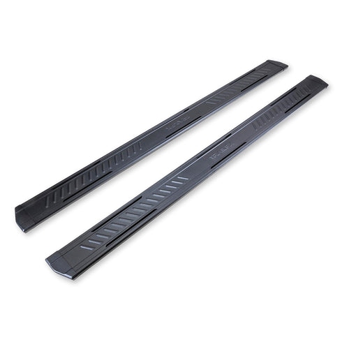 TrailFX Running Boards for Double Cab Chevrolet Silverado 1500 2014-2018 Black Matte Titanium Powder Coated Aluminum 6.5 Inch Wide Step Rocker Panel Mount TrailFX AL6003B A6 Series