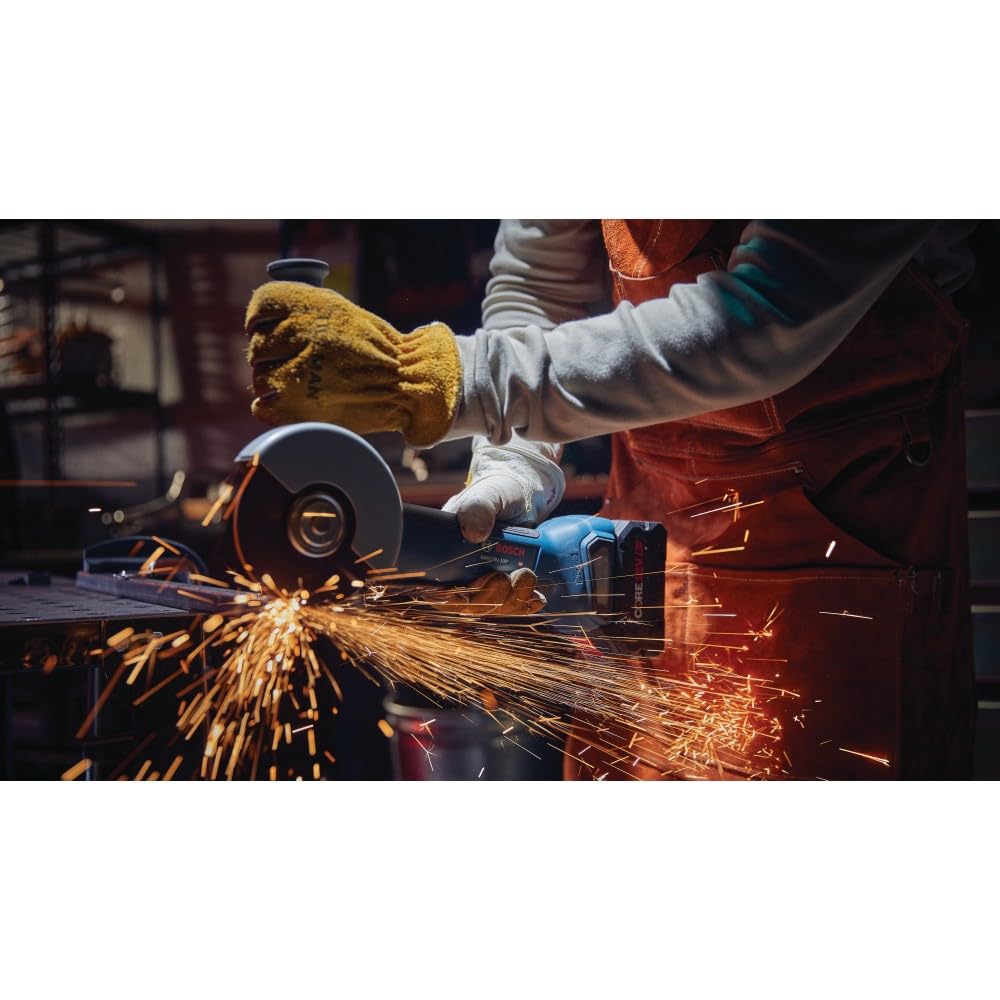 Bosch GWS18V-10PB14 18V Brushless Angle Grinder Kit 4-1/2 – 5 In. with No Lock-On Paddle Switch and (1) CORE18V® 8 Ah High Power Battery