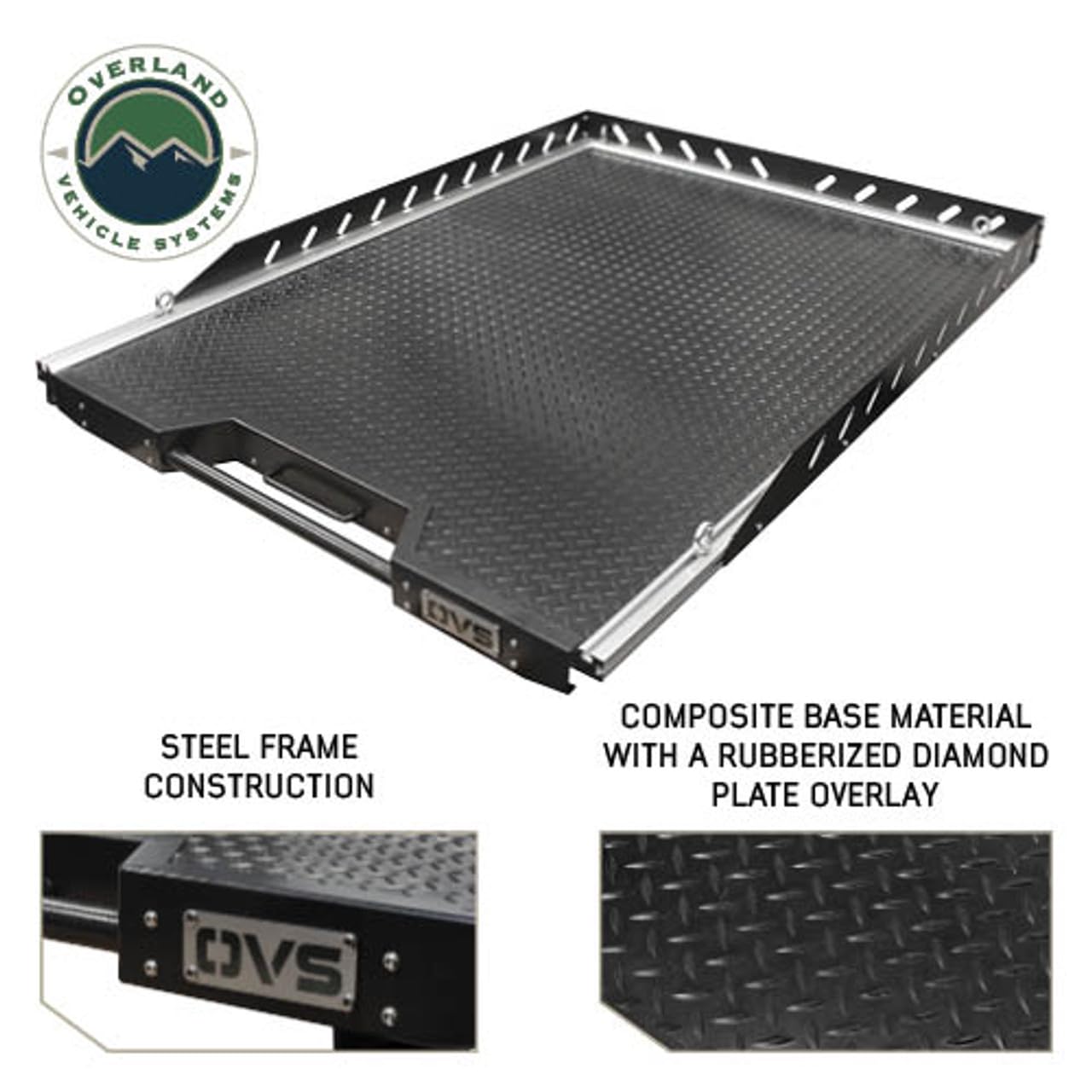 Overland Vehicle Systems Bed Extension for Trucks Pick Up - 75% Extension and Supports up to 1250 lbs - Steel Frame Construction - Universally Sized (Full-Size Truck - Short Bed - 5.5 ft. Length)