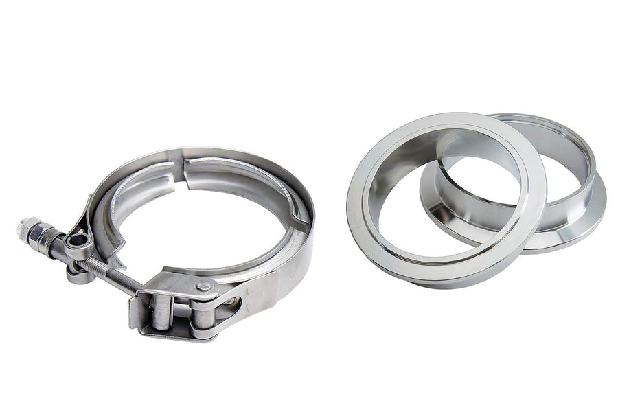 5" HPS Stainless Steel V Band Clamp Kit, Stainless Steel Flanges, Quick Release