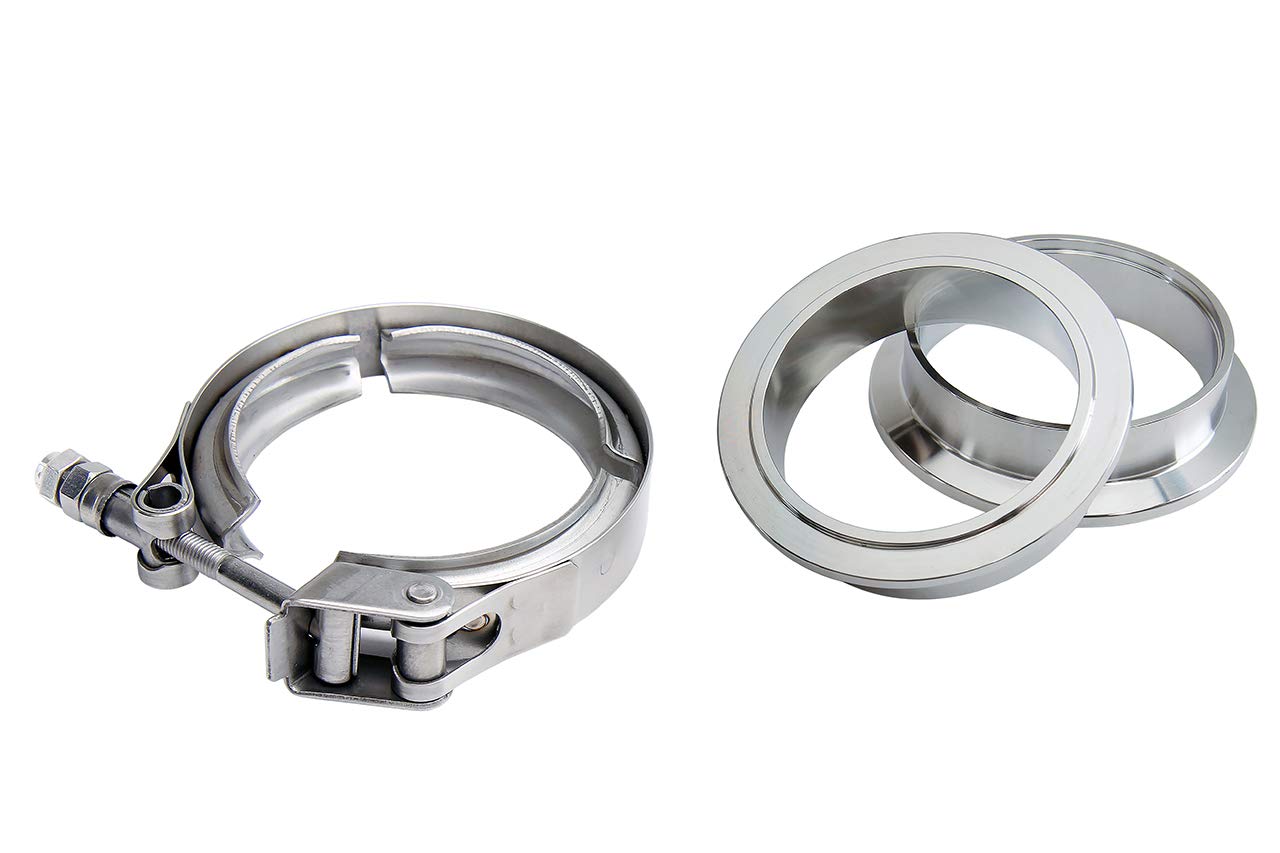 6" HPS Stainless Steel V Band Clamp Kit, Stainless Steel Flanges, Quick Release