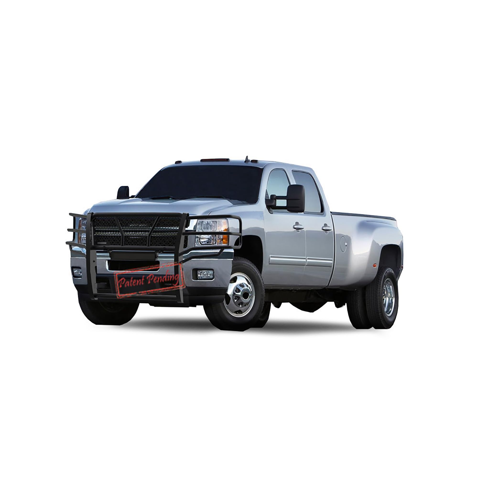 RUGGED Black Horse Heavy Duty Grille Brush Bumper Guard Modular Black Compatible with 2011-2014 Chevrolet Silverado 3500 HD|2011-2014 Chevrolet Silverado 2500 HD-RU-CHSI11-B