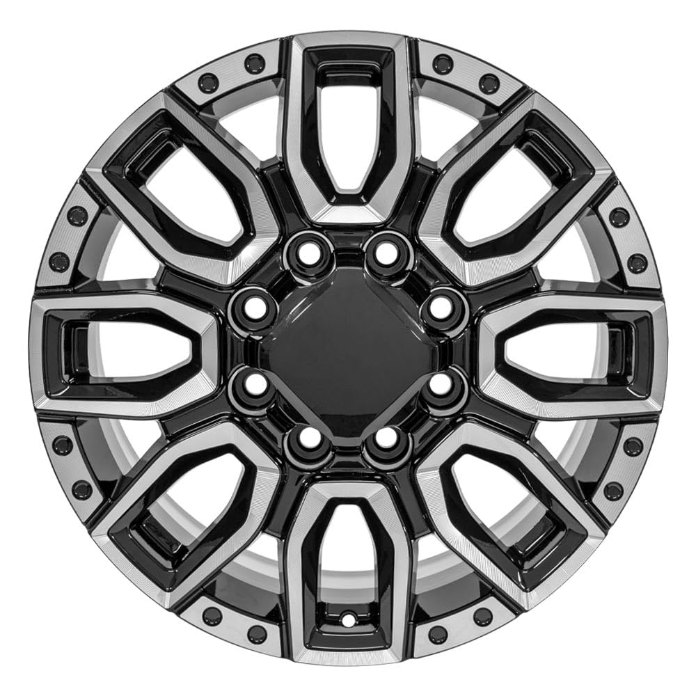 20" Replica Wheel Cv97A OE Wheels Fits Gmc Sierra 2500/3500 20X8.5 Black With Milled Edge Wheel