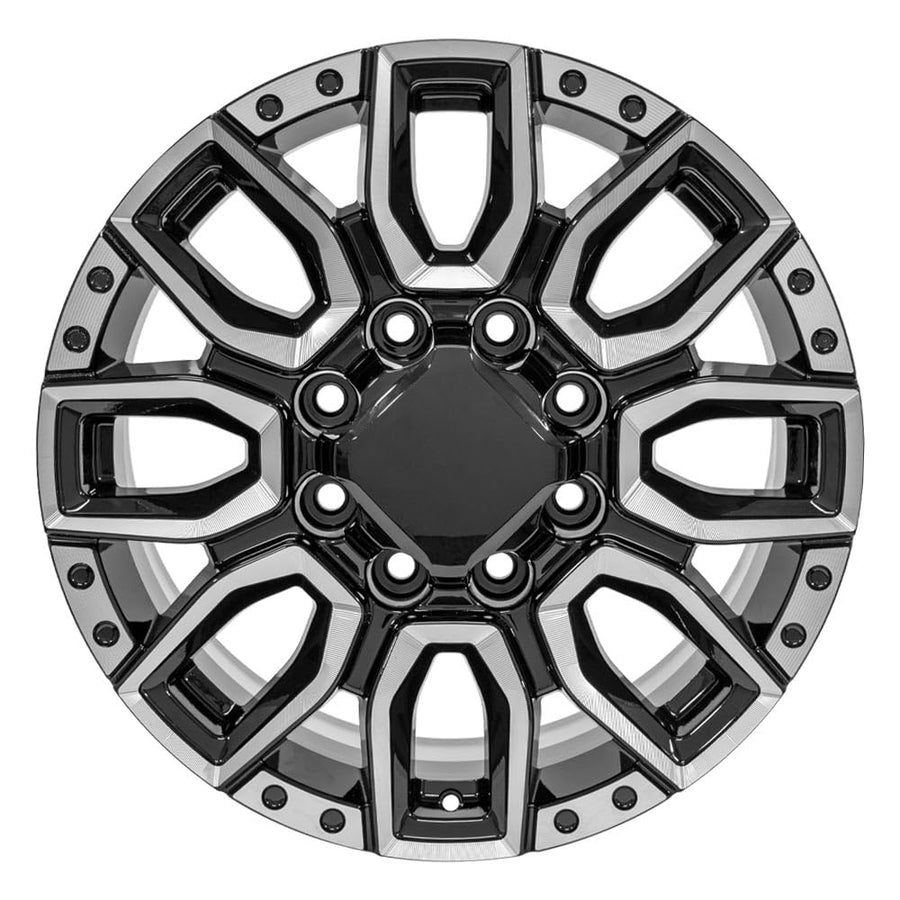 20" Replica Wheel Cv97A OE Wheels Fits Gmc Sierra 2500/3500 20X8.5 Black With Milled Edge Wheel