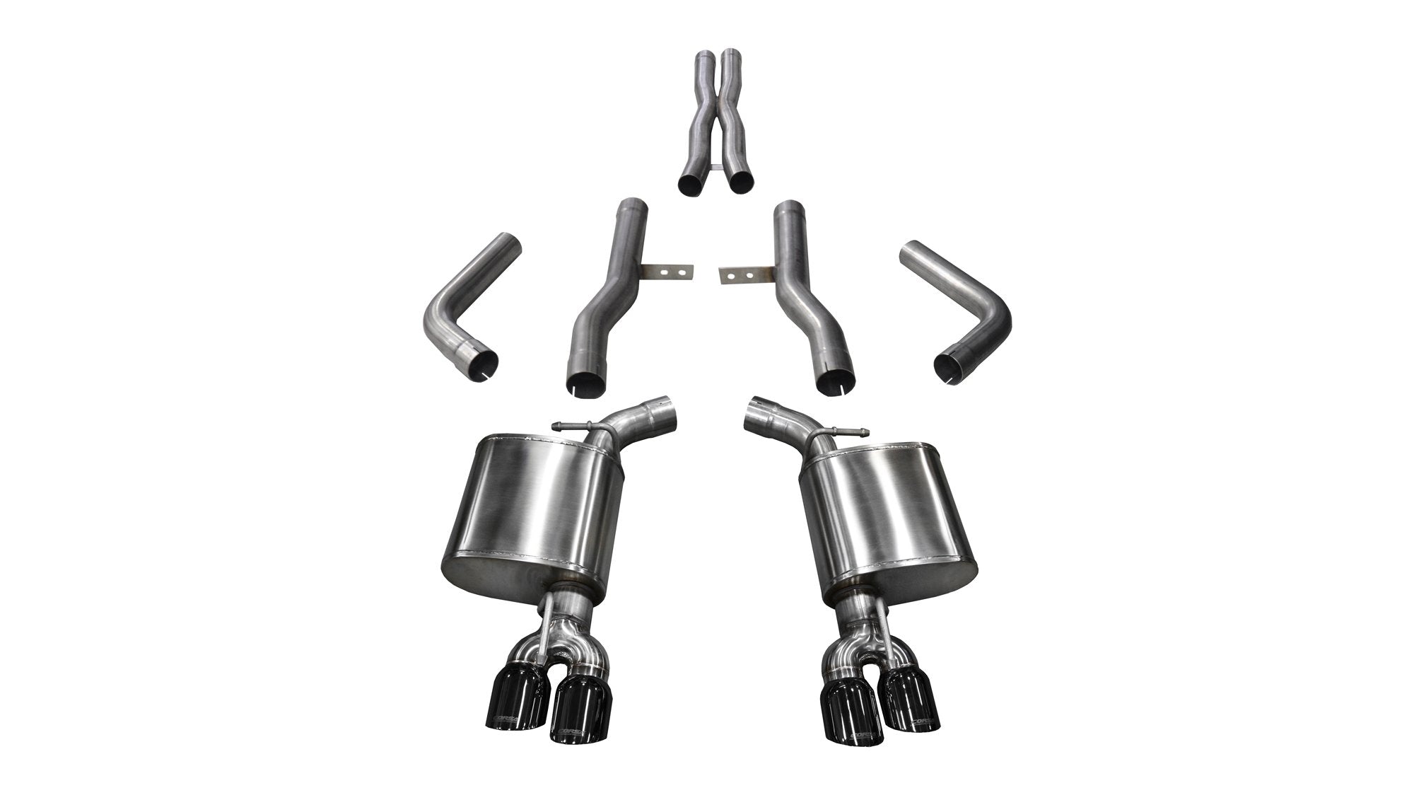 Corsa Cat Back Exhaust 14989BLK (Dual Rear Exit with Black Twin Pro Series Tips), 1 Pack