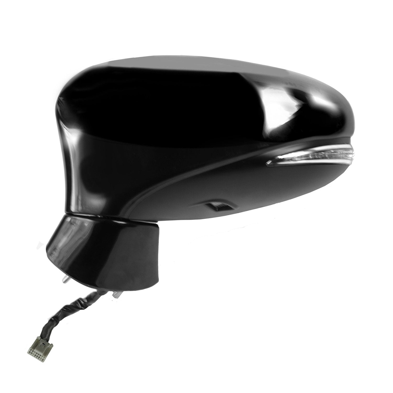 Fit System Driver Side Mirror for CT200h Lexus, Black w/PTM Cover, w/Turn Signal, Memory, Puddle lamp, Foldaway, w/o auto dimming, Heated Power