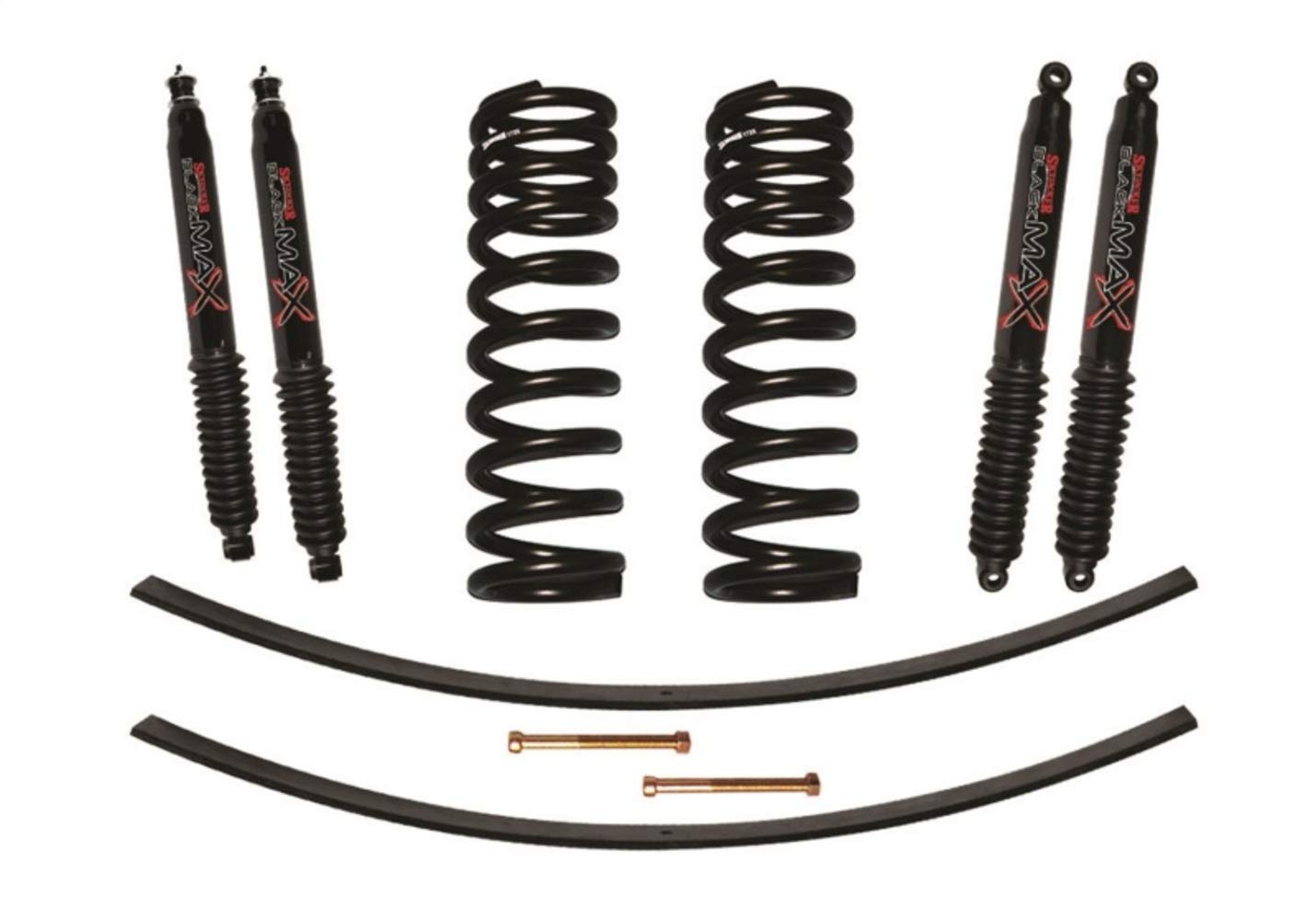 Skyjacker Suspension Lift Kit 172PK-B w/Shock Black MAX Shocks 1.5-2 in. Lift Incl. Front Coil Springs Rear Add-A-Leafs