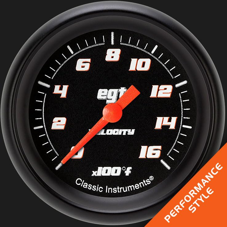 Velocity Classic Instruments Black 2 5/8" Pyrometer Full Sweep VS398BBPF