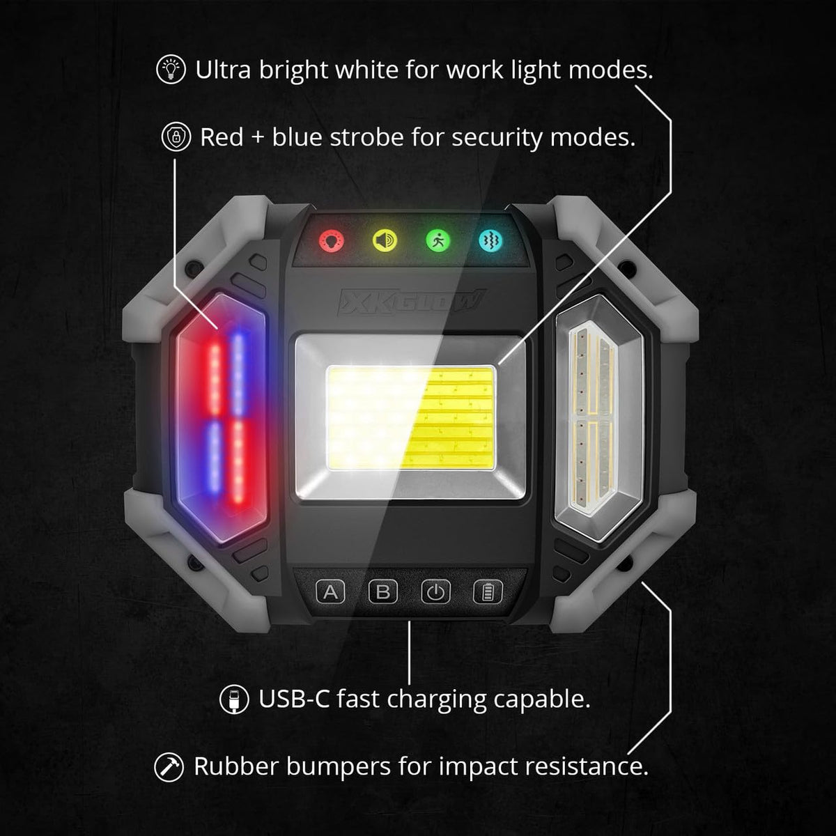 XKGLOW 7 Mode XKdefender Work & Security Light w/Remote for Home Office Commercial Camping Light
